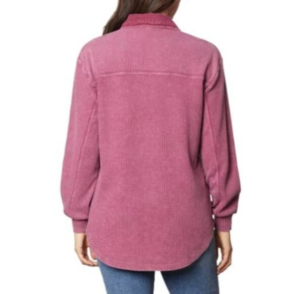 Briggs Women's Relaxed Fit Button Front Long Sleeve Waffle Shirt Size: S,M,L - Picture 3 of 16